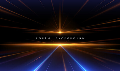 Naklejka na ściany i meble Abstract light rays effect on black background