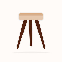 Illustration of Minimalist Flat Style Small Chair Furniture.