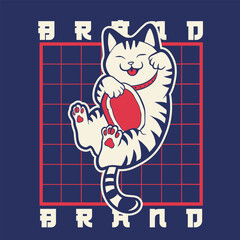 funny vector illustration of a cat	
