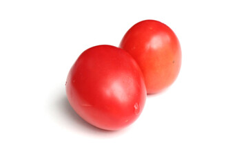 Fresh red tomatoes on white background