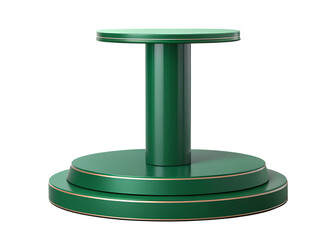 Green pedestal stand isolated on transparent background