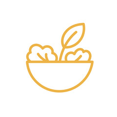 Healthy salad bowl line icon