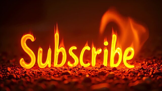 Burning word that reads subscribe
