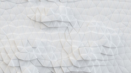 White geometric surface with triangular pattern 3D render