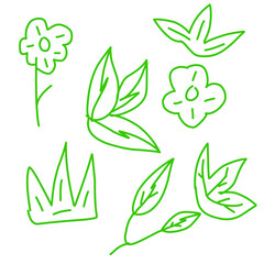 Ilustrasi Vektor Tanaman Hijau Minimalis