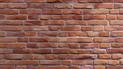 Obraz premium Textured Red Brick Wall Background, Perfect for Interior Design, Construction Themes, and Artistic Projects, Showcasing Earthy Tones and Rustic Charm