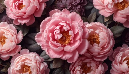 Elegant Luxury Seamless Background with Peony Flowers for Decorative and Artistic Design