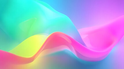 Abstract Colorful Fluid Wave with Bright Soft Gradient in Modern Artistic Style