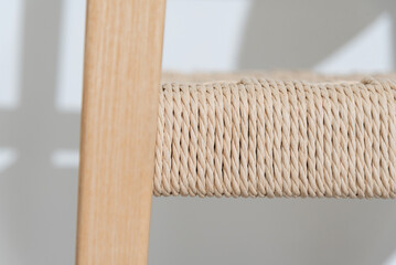 Texture of handcraft Wishbone chair on white background.