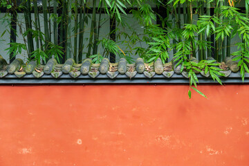 The background of the courtyard wall of traditional Chinese ancient-style architecture