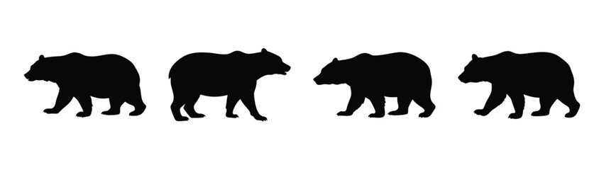 Black bear silhouette vector illustration walking bears wildlife animal nature graphic design art