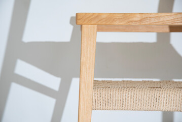 Texture of handcraft Wishbone chair on white background.