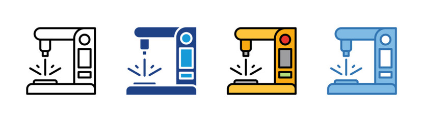 Fototapeta premium 3D Printing icon set multiple style collection