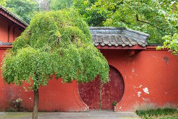 The red buildings in Jinli Scenic Area, Chengdu, Sichuan Province, China