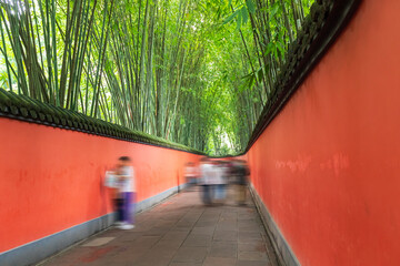 The red courtyard walls and alleys of traditional Chinese architecture