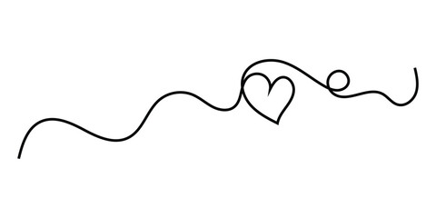  Hand-drawn vintage love line icons. Valentines-day special doodle continues love sing. Doodle continues heart line icon on white background. EPS 10. 