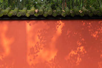 The Chinese-style wall in Jinli Ancient Street, Chengdu