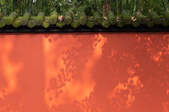 The Chinese-style wall in Jinli Ancient Street, Chengdu