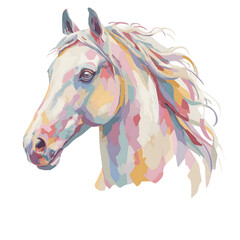 horse head isolated on white transparent background 