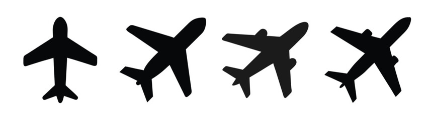 Obraz premium Silhouette airplane vector art flying airplane illustration airplane icon airplane design airplane clipart