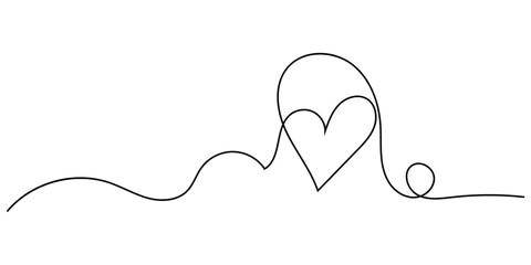 Doodle drawing heart continues line icon on white page. Valentines day special hand-drawn heart line continues icon. Hand-drawn heart line continues line icon on white background EPS 10. 
