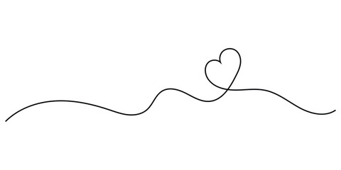 Doodle drawing heart continues line icon on white page. Valentines day special hand-drawn heart line continues icon. Hand-drawn heart line continues line icon on white background EPS 10. 