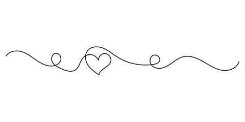 Modern isolated heart continues line drawing icons. Simple love drawing illustration line on white background. Valentine heart line drawing on white page. EPS 10. 