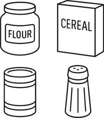 Stored Items Black and White Vector Illustration.eps