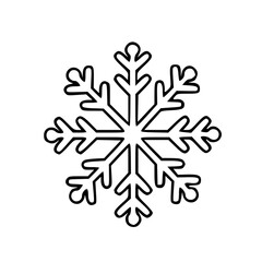 Snowflake icon minimal winter outline symbol