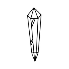 Long pointed crystal gem outline art