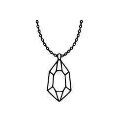 Crystal pendant necklace minimalist line art