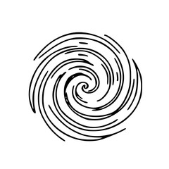 Swirling spiral abstract minimalist line design