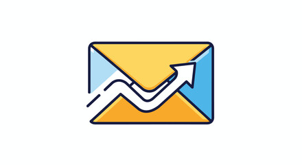 Email Marketing Growth Concept with Upward Arrow.