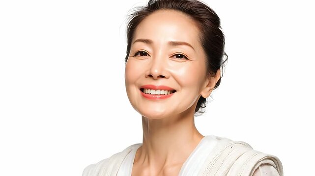 カメラ目線で微笑む日本人女性のポートレート。 ビューティー｜笑顔 ポートレート アジア人 女性 好感度