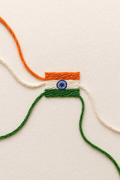 Handcrafted Crochet Indian Flag in Tricolor Threads