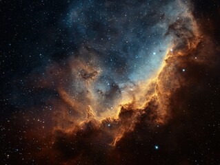 Cosmic Cloud Formation in Deep Space Interstellar Dust Gas Stars Dark Universe Vast Expanse Astronomical Beauty Stellar Nursery Nebula Glow