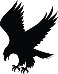 Majestic bald eagle flying with wings spread wide, powerful American bird of prey, wildlife photography, freedom and strength concept