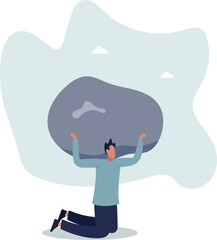 Work responsibility, pressure or problem, debt burden or difficulty challenge, struggle, or overworked, effort or punishment concept.life and employment of people.