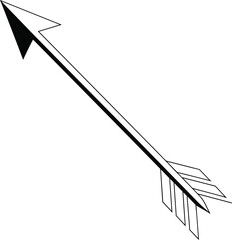 Minimalist black and white arrow illustration pointing upward, simple geometric design, direction and progress concept, modern vector line art