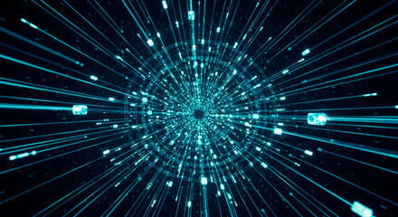 Dive into digital innovation with this high-speed cyber tunnel, perfect for your tech startup's next breakthrough presentation or futuristic marketing campaign.