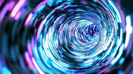 Journey through a colorful vortex filled with mesmerizing patterns and dynamic light movement in a digital realm - Powered by Adobe