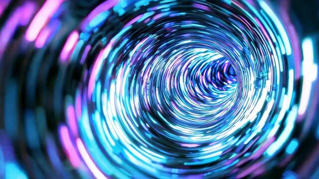 Journey through a colorful vortex filled with mesmerizing patterns and dynamic light movement in a digital realm