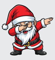 Funny Dabbing Gnome Santa Claus Costume Christmas Character Cartoon Vector Illustration