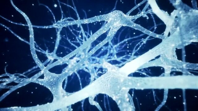 Exploring the intricate beauty of neuron structures in a captivating blue-hued microscopic view.