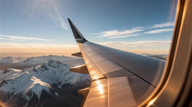 Vista de la ventanilla de un avión 