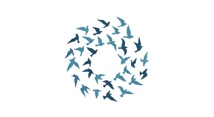 Birds in Flight Forming a Circle - A Symbolic Representation.