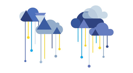Obraz premium Cloud Computing Data Transfer and Storage Illustration.