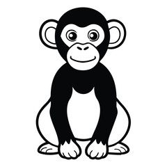 Cartoon monkey sitting with a smile