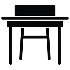 Illustration of a black desk with a computer