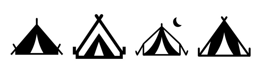 Camping tents illustration vector design for outdoor adventure travel and vacation in nature concept © PURE VECTOR WORK